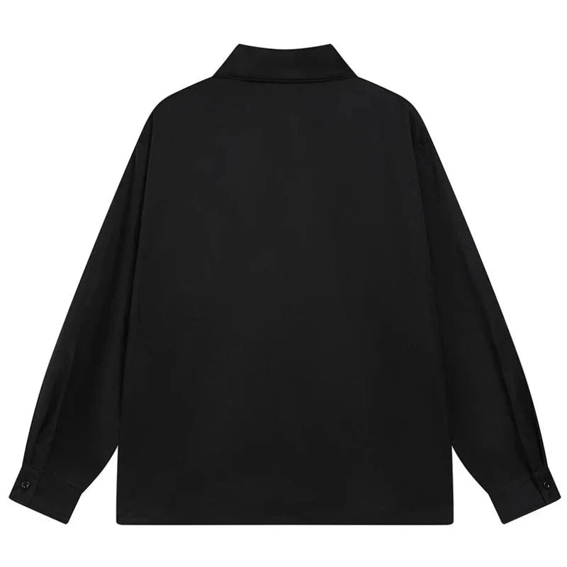 Gothic Print Button Down Shirt Newgew