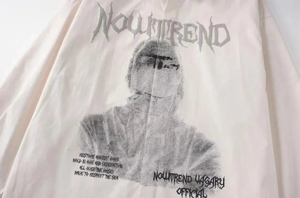 Gothic Print Button Down Shirt Newgew