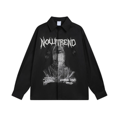 Gothic Print Button Down Shirt Newgew