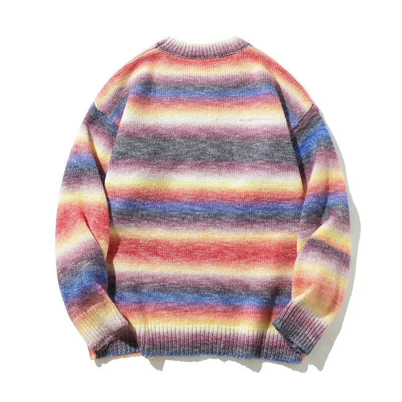 Gradient Stripe Knitted Sweater Newgew