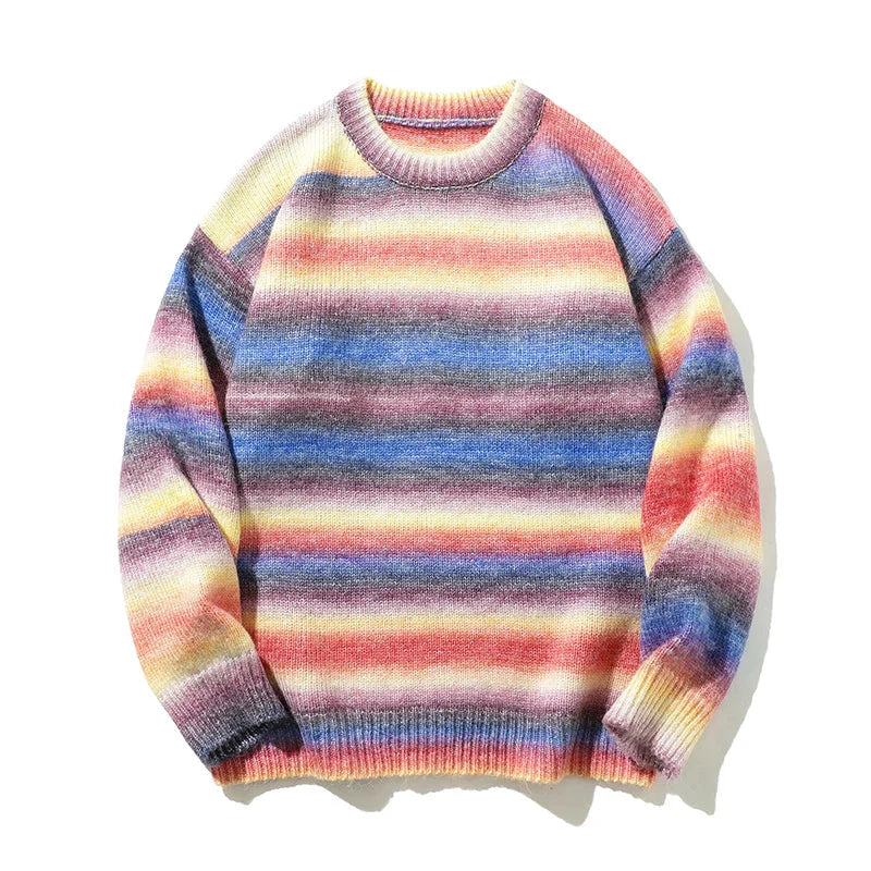 Gradient Stripe Knitted Sweater Newgew