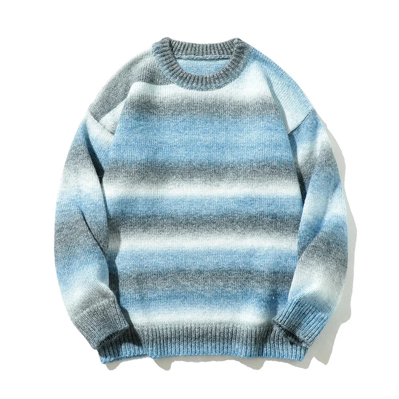 Gradient Stripe Knitted Sweater Newgew