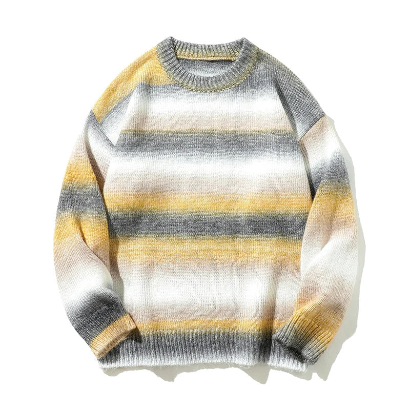 Gradient Stripe Knitted Sweater Newgew