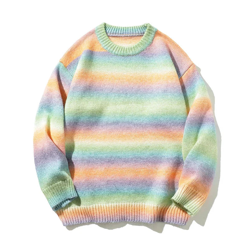 Gradient Stripe Knitted Sweater Newgew