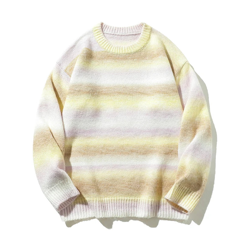 Gradient Stripe Knitted Sweater Newgew