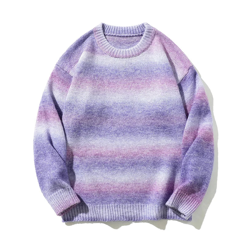 Gradient Stripe Knitted Sweater Newgew