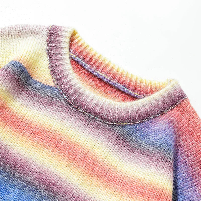 Gradient Stripe Knitted Sweater Newgew