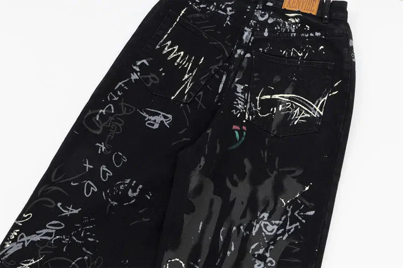 Graffiti Print Jeans Newgew