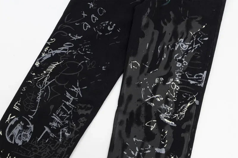 Graffiti Print Jeans Newgew