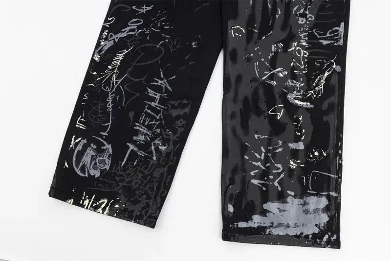 Graffiti Print Jeans Newgew