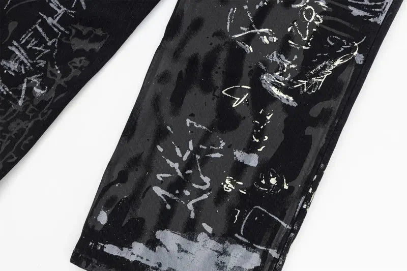 Graffiti Print Jeans Newgew