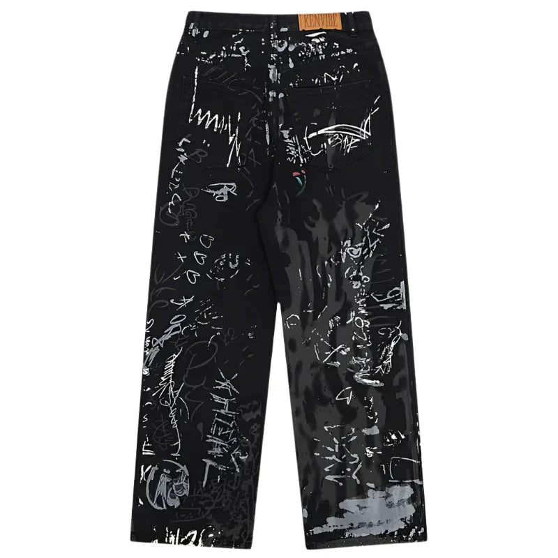 Graffiti Print Jeans Newgew