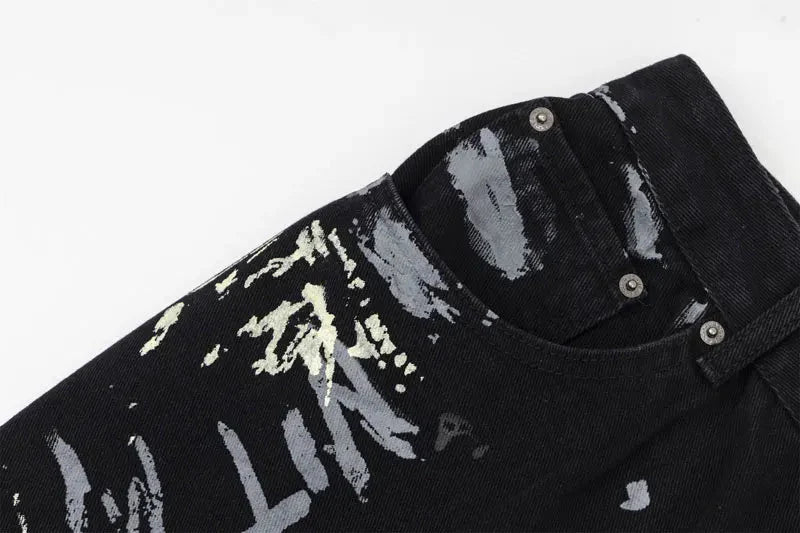 Graffiti Print Jeans Newgew