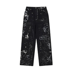 Graffiti Print Jeans Newgew