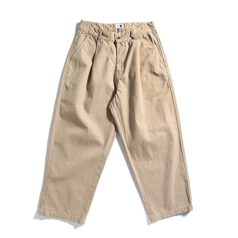 Herringbone Twill Tapered Pants Newgew