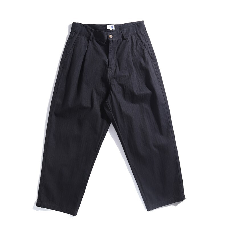 Herringbone Twill Tapered Pants Newgew