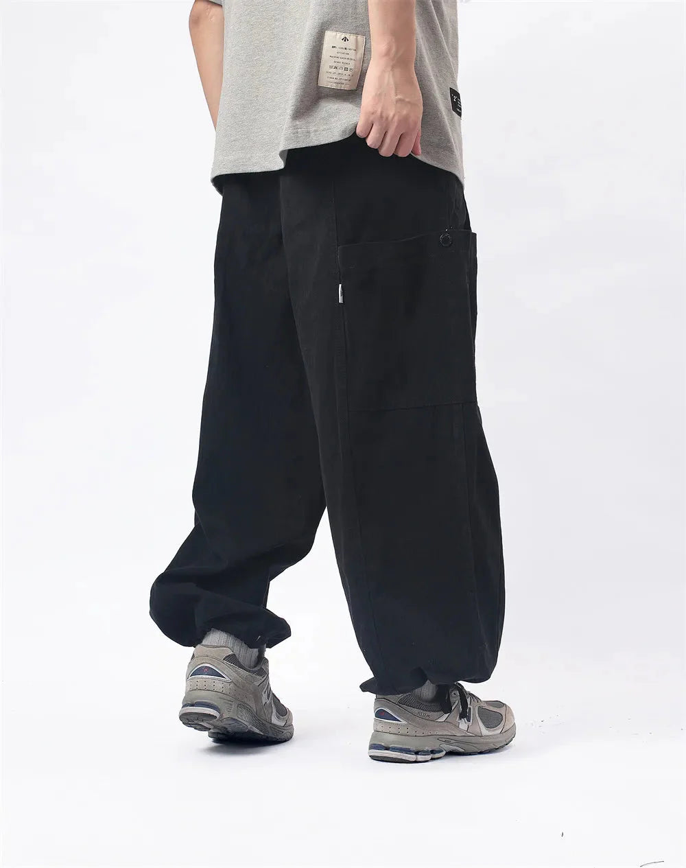 Herringbone Twill Wide-Leg Cargo Pants Newgew