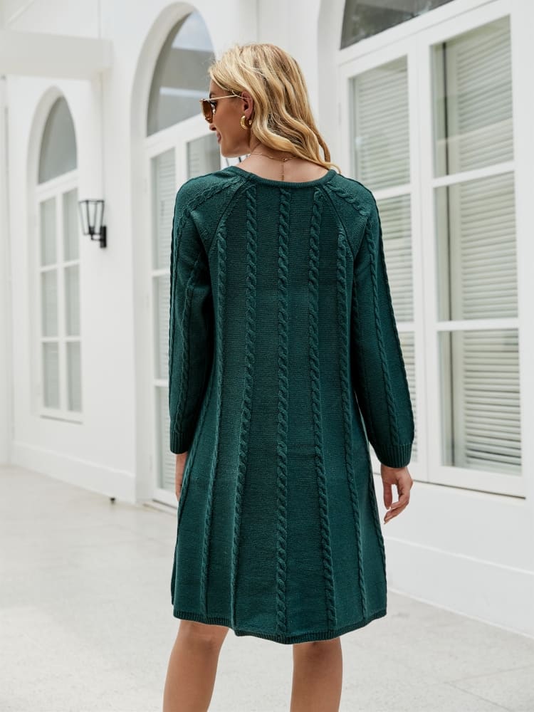 Stylish Solid Color A-Line Knit Dress Newgew Dresses