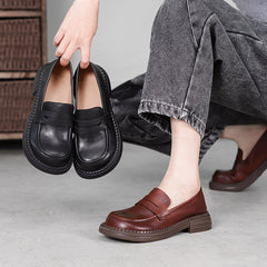 Leather Retro Soft Loafers Shoes Newgew Shoes