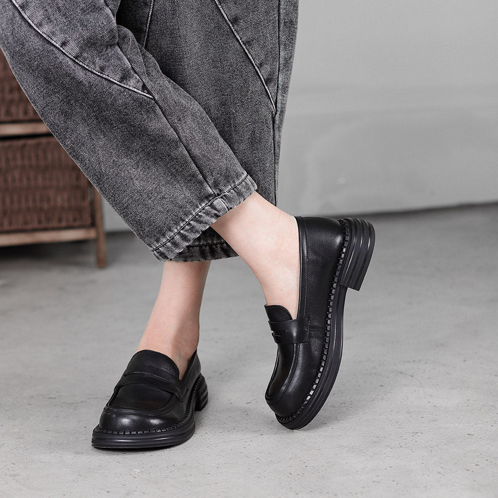 Leather Retro Soft Loafers Shoes Newgew Shoes