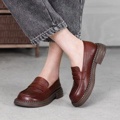 Leather Retro Soft Loafers Shoes Newgew Shoes