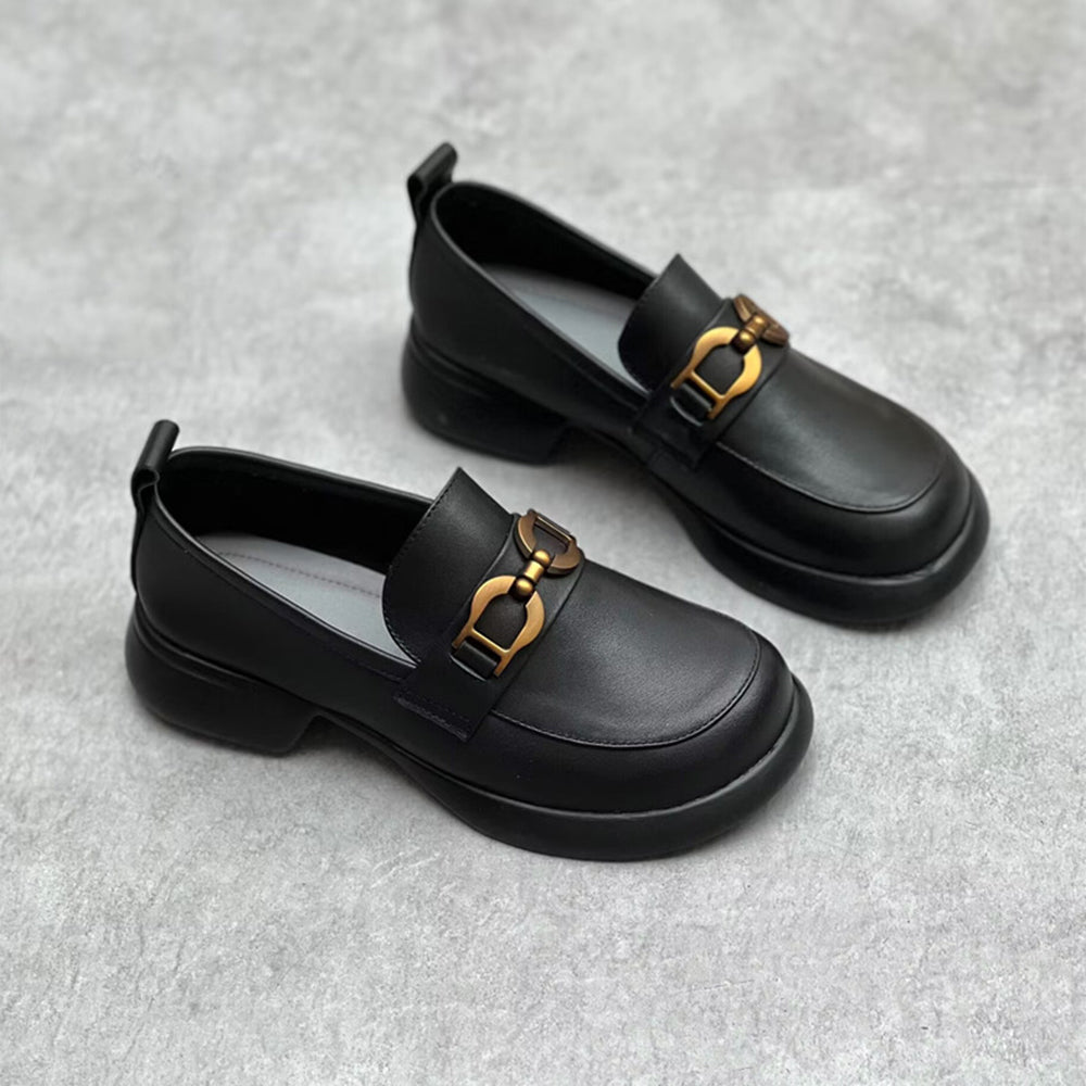 Leather Round Toe Comfortable Loafers Shoes Newgew Shoes