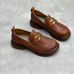 Leather Round Toe Comfortable Loafers Shoes Newgew Shoes