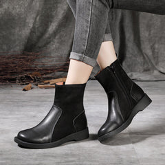 Leather Spliced Retro Martin Boots Newgew Shoes