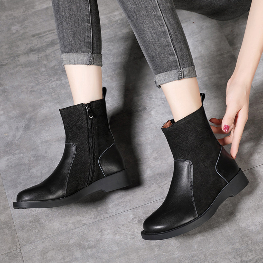 Leather Spliced Retro Martin Boots Newgew Shoes
