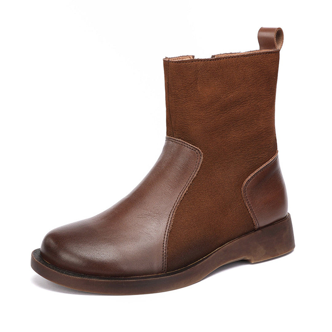 Leather Spliced Retro Martin Boots Newgew Shoes