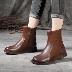 Leather Spliced Retro Martin Boots Newgew Shoes
