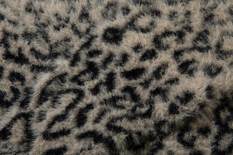 Leopard Print Mohair Style Sweater Newgew