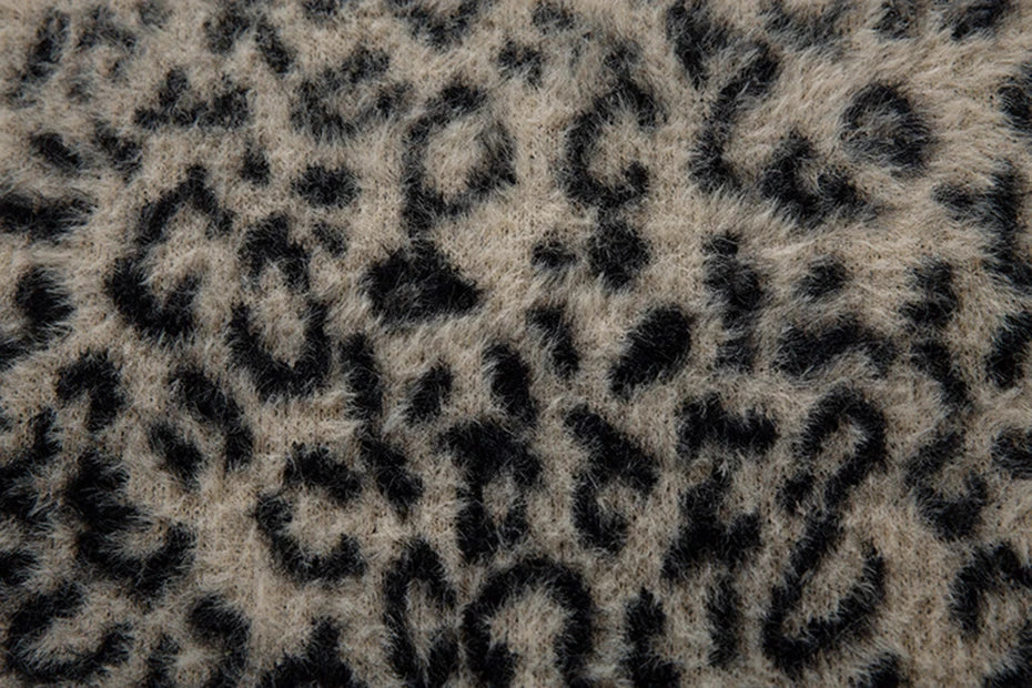 Leopard Print Mohair Style Sweater Newgew