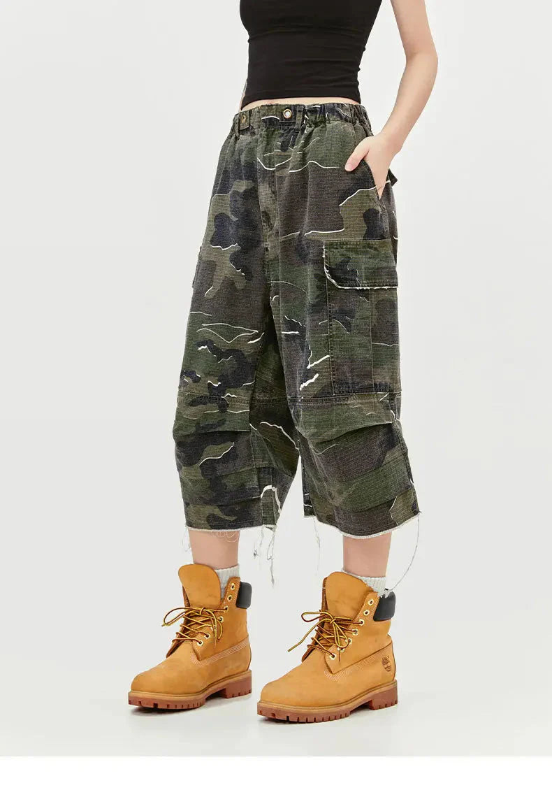 MADE EXTREME Long Length Camo Cargo Shorts Newgew