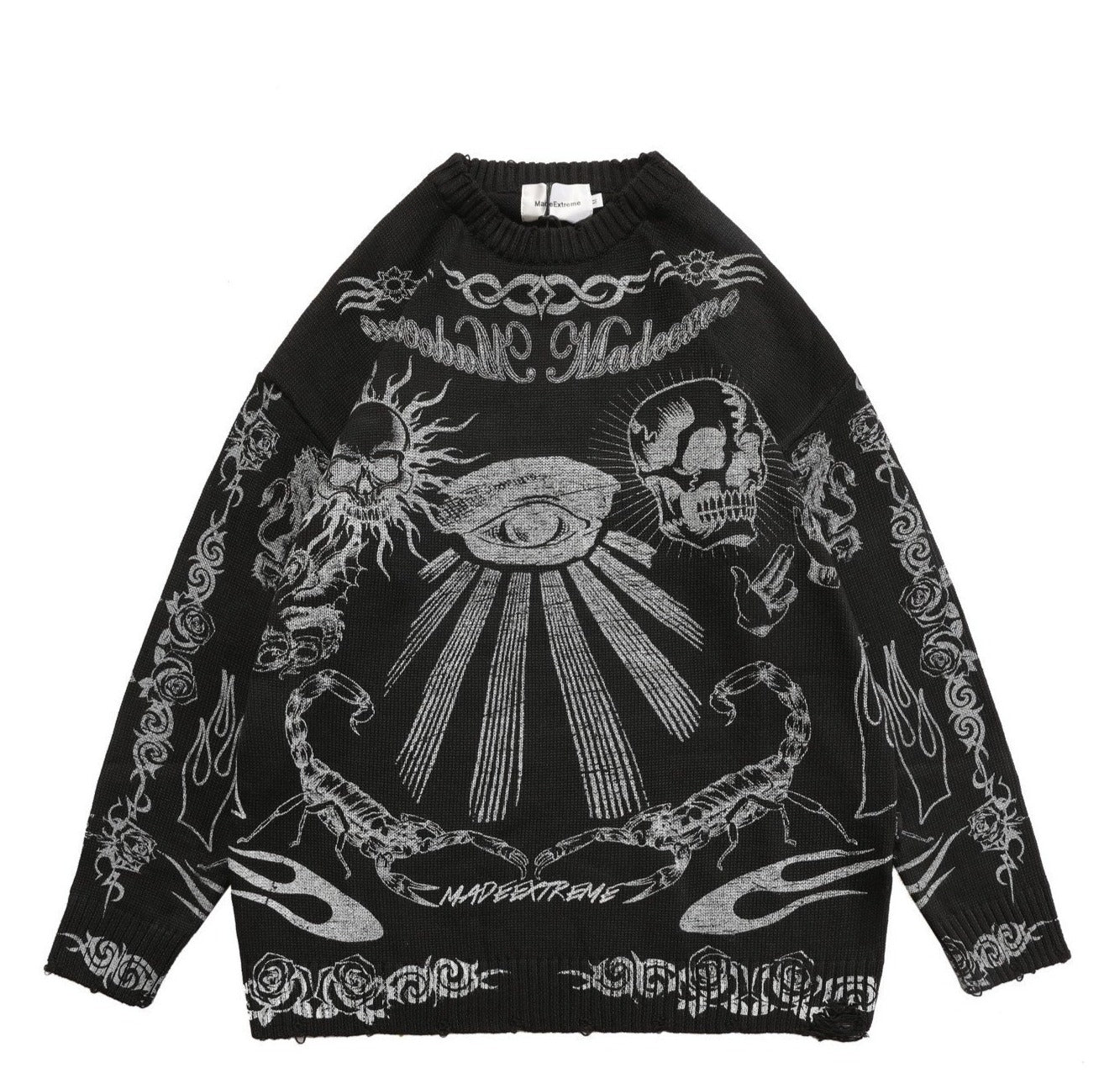 MADE EXTREME Tattoo Print Oversized Sweater Newgew