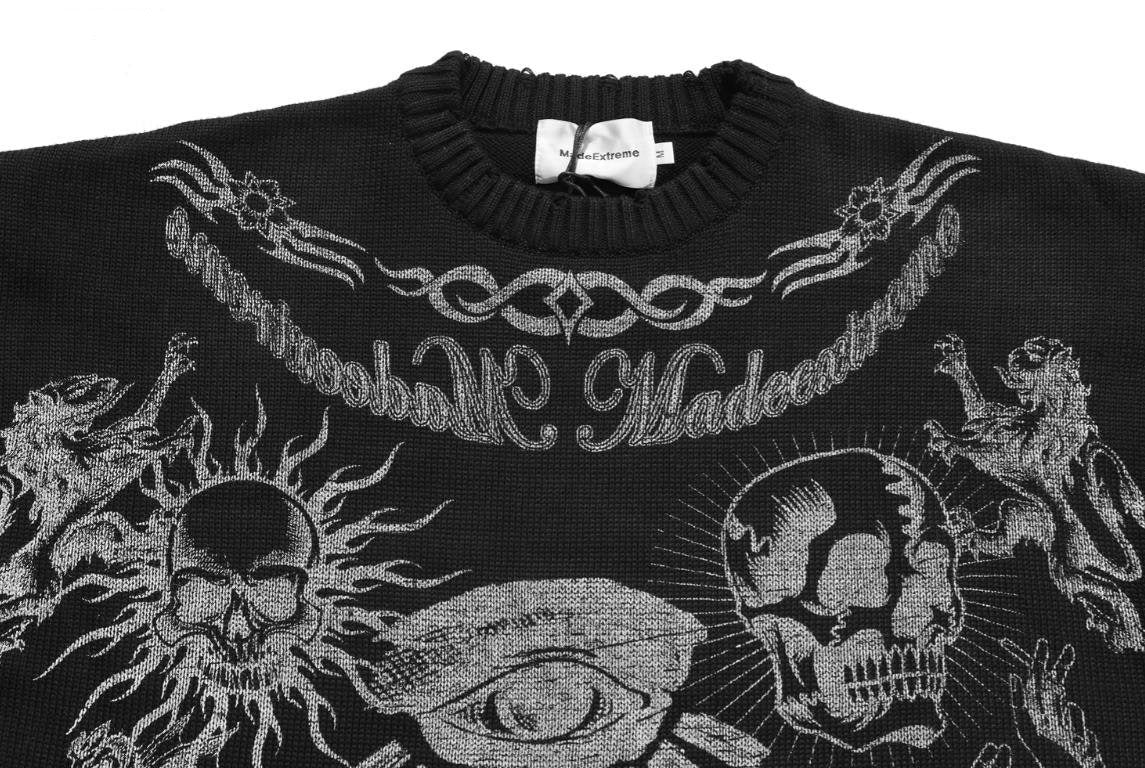 MADE EXTREME Tattoo Print Oversized Sweater Newgew