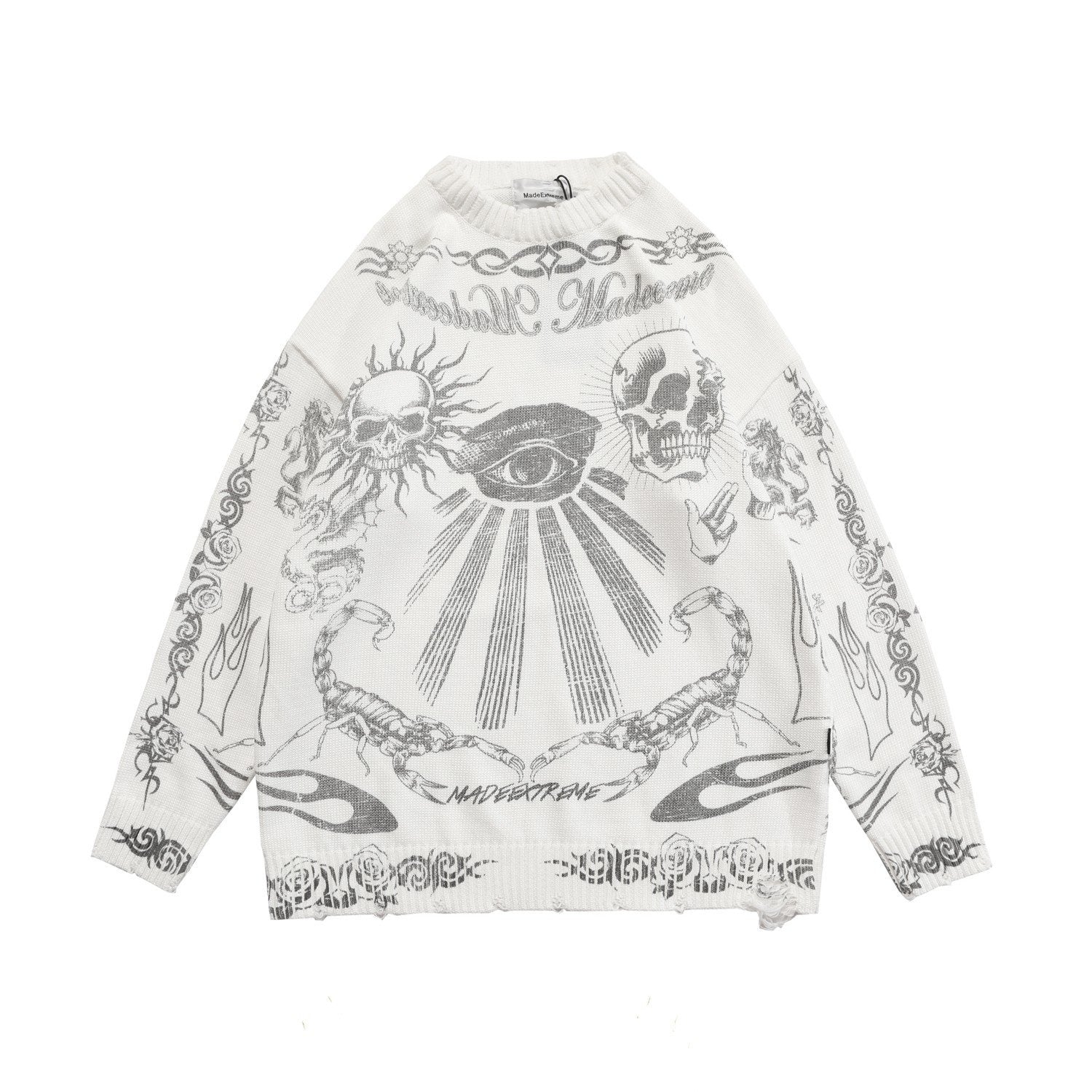 MADE EXTREME Tattoo Print Oversized Sweater Newgew