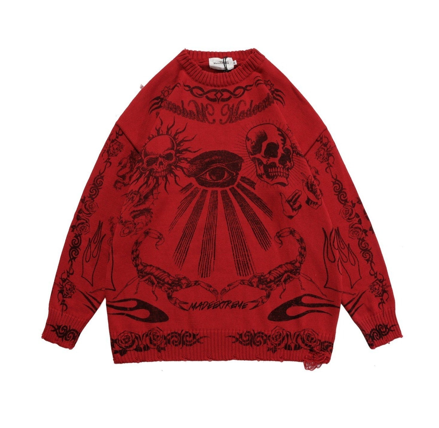 MADE EXTREME Tattoo Print Oversized Sweater Newgew