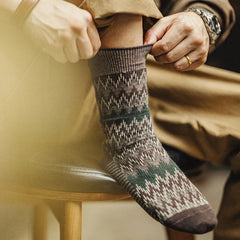 MADEN 3 Pairs Knitted Grandad Crew Socks Newgew