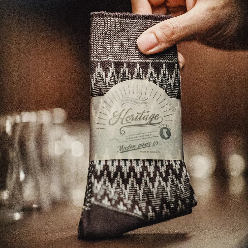 MADEN 3 Pairs Knitted Grandad Crew Socks Newgew