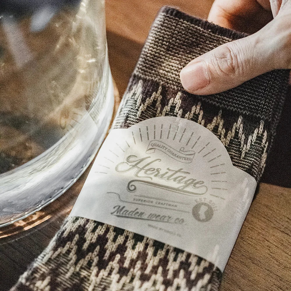 MADEN 3 Pairs Knitted Grandad Crew Socks Newgew