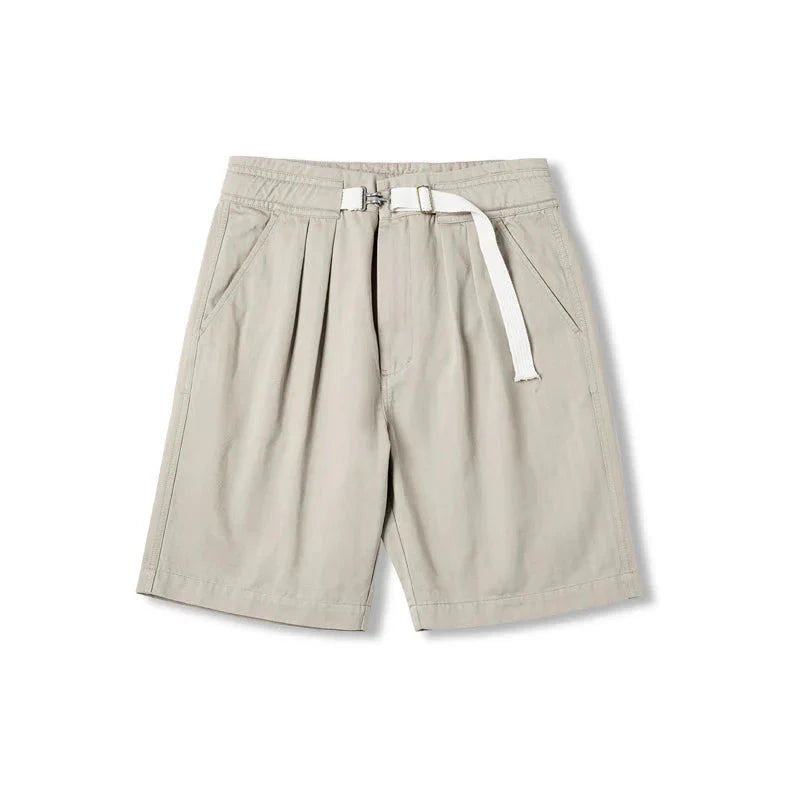 MADEN Belted Herringbone Twill Shorts Newgew