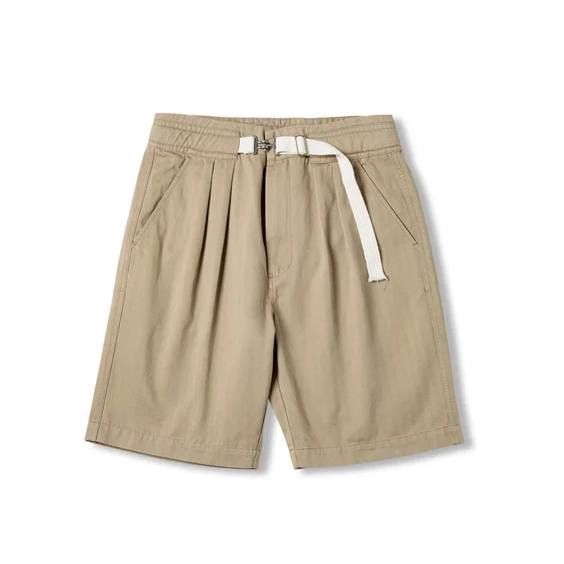 MADEN Belted Herringbone Twill Shorts Newgew
