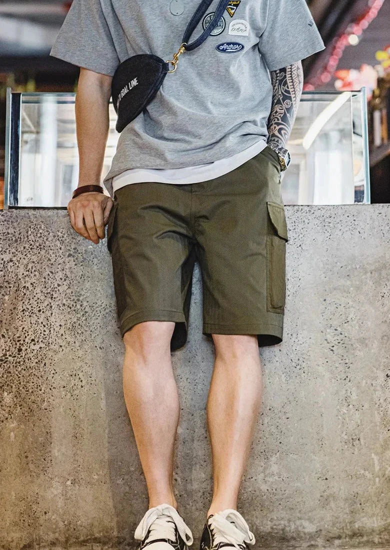 MADEN Herringbone Twill Cargo Shorts Newgew