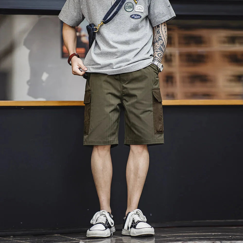 MADEN Herringbone Twill Cargo Shorts Newgew
