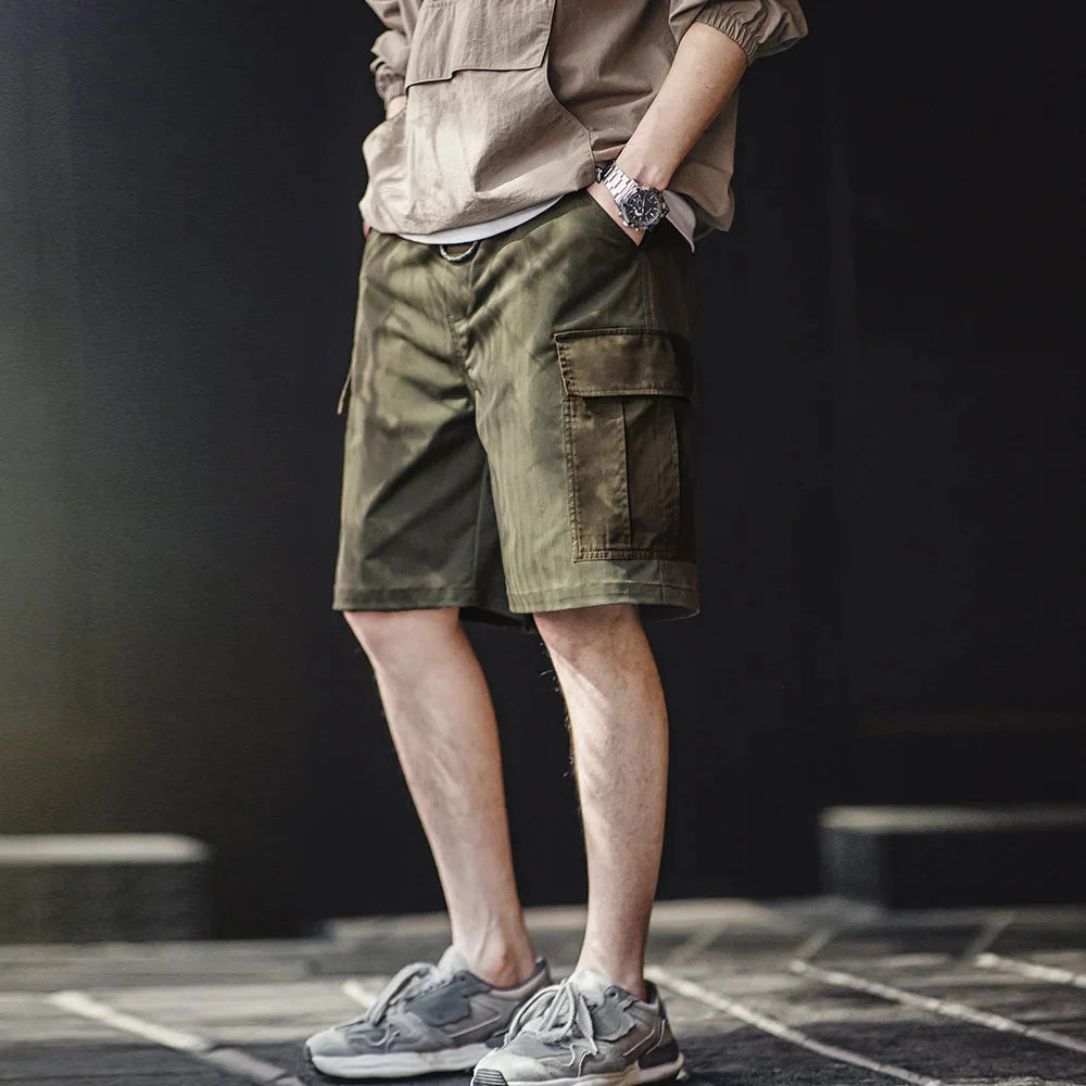 MADEN Herringbone Twill Cargo Shorts Newgew