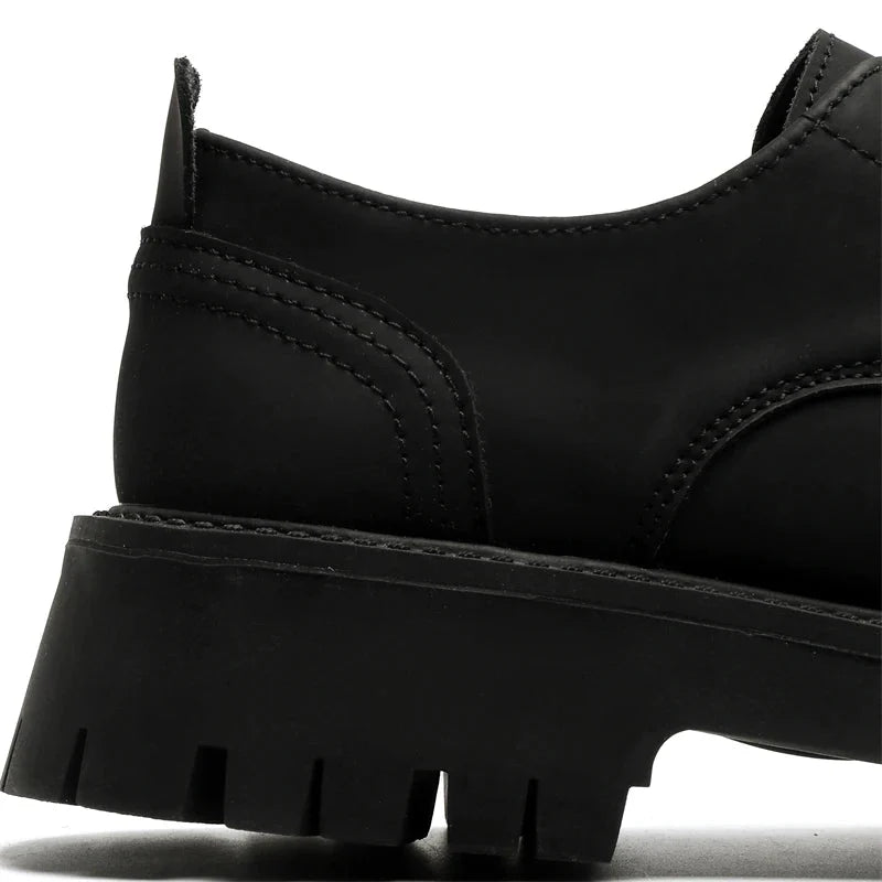 Matte Black Chunky Derby Shoes Newgew