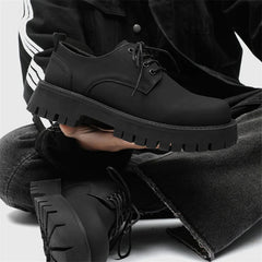 Matte Black Chunky Derby Shoes Newgew