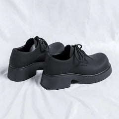 Matte Black Chunky Derby Shoes Newgew