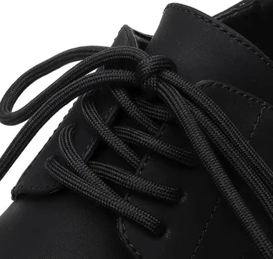 Matte Black Chunky Derby Shoes Newgew